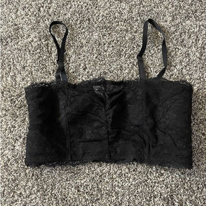 Torrid Curve Bra Size 2 Black Bralette Adjustable Lace Floral A8